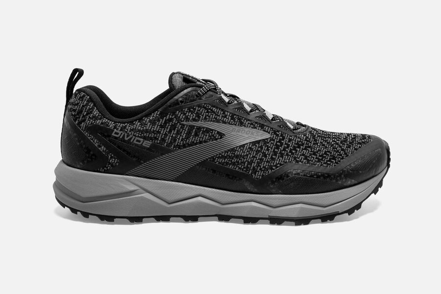 Brooks Divide Trail Running Shoes Mens - Black/Grey - FGOBM-2017